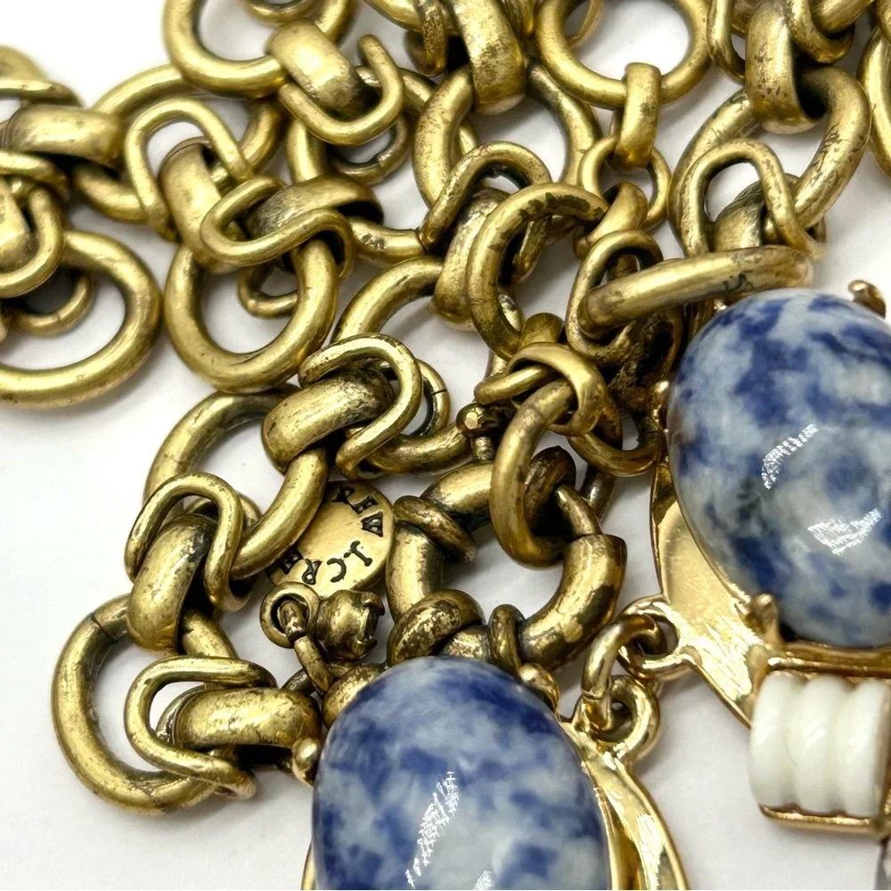 J. Crew Blue Marbled Jeweled Necklace